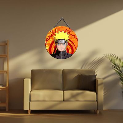 Anime Theme Wooden Wall Hanging for Kids' Bedroom, Living Room & Playrooms Birthday Return Gift For Kids & Anime Lover (NarutoUzumaki458)